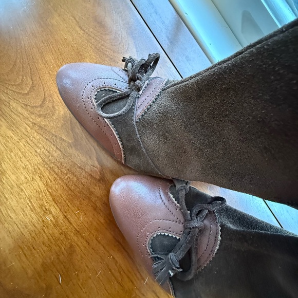 Sam Edelman for Victoria’s Secret Brown Suede Embroidered Floral Knee-High Boots - Picture 5 of 6